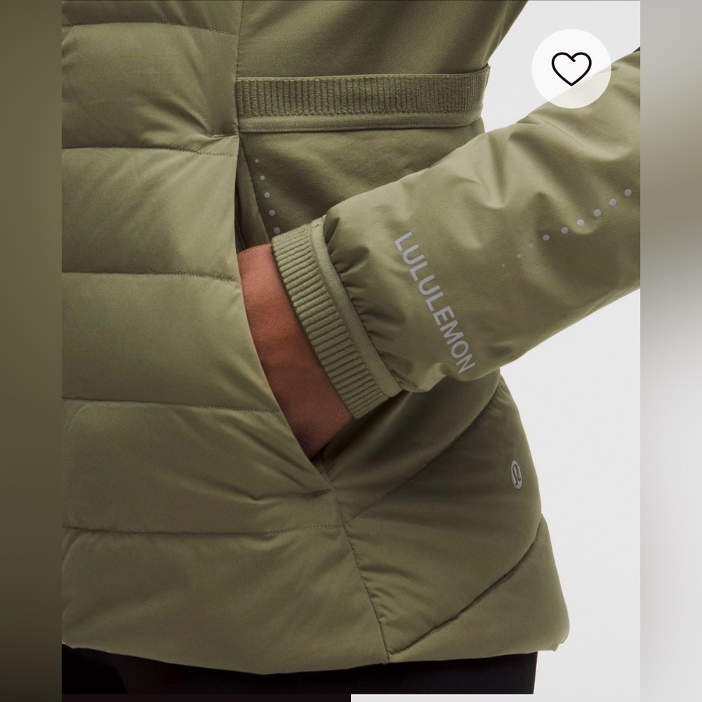 Lululemon Athletica Down For It All Jacket **LIKE NEW** w/ Goose Down Dark Olive - Picture 5 of 13